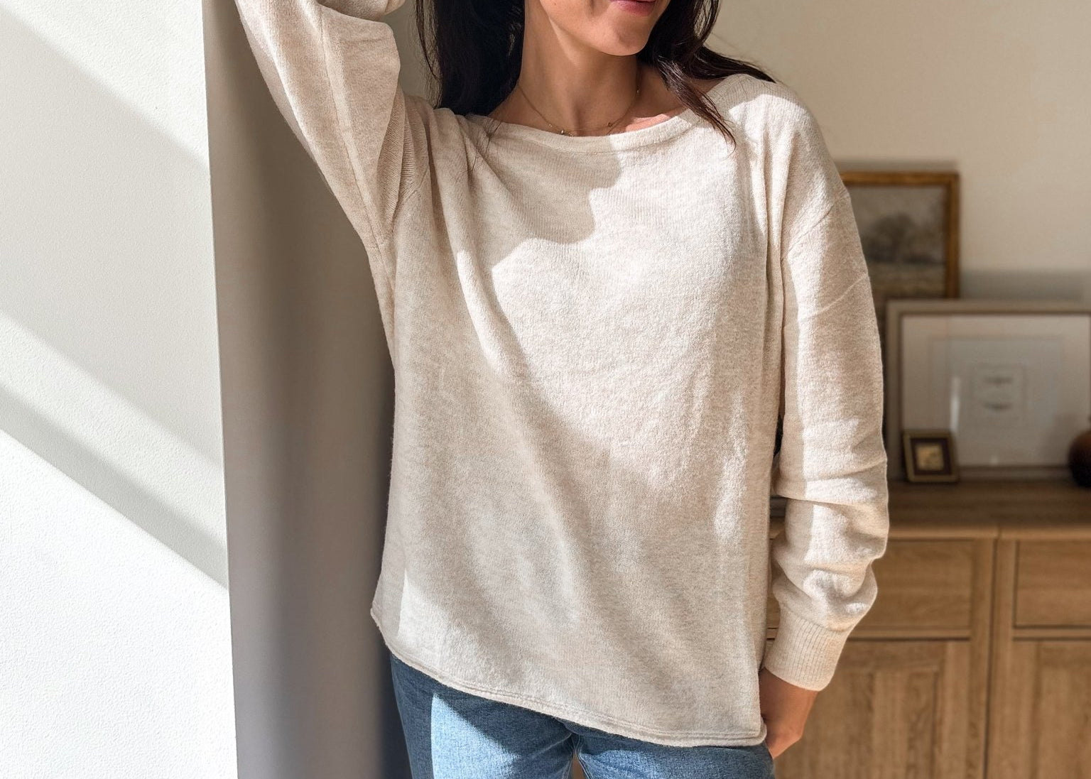 Apple Cider Boat Neck Oversized Knit Pullover Sweater - Love and Lee Apparel