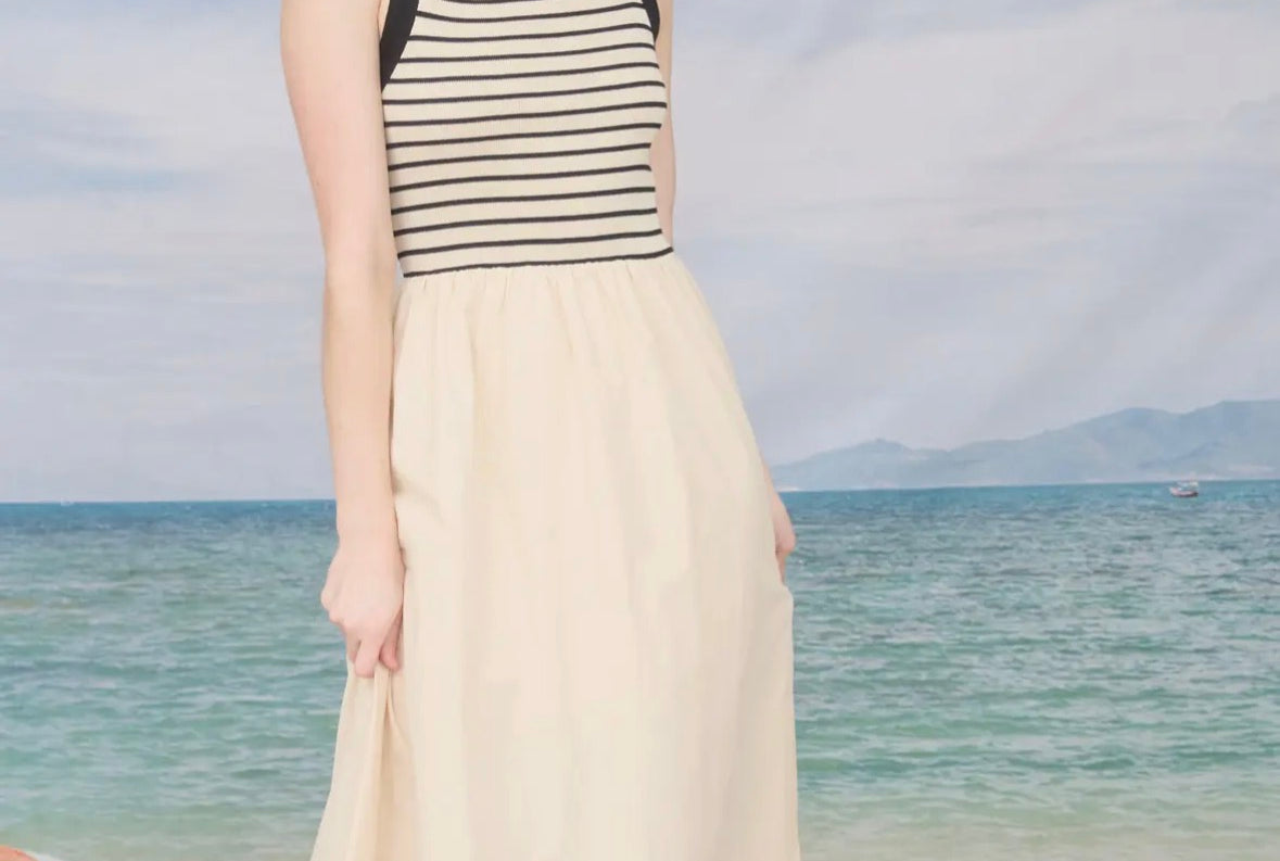 Porter Mixed Media Midi Dress - Love and Lee Apparel