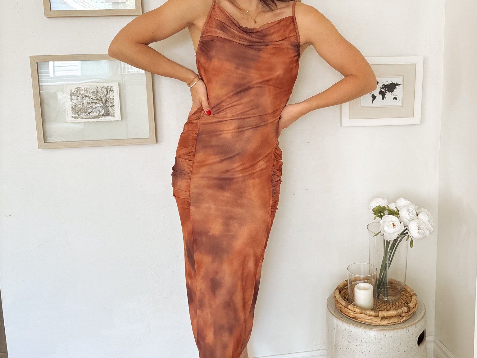 Sunset Mesh Midi Dress - Love and Lee Apparel