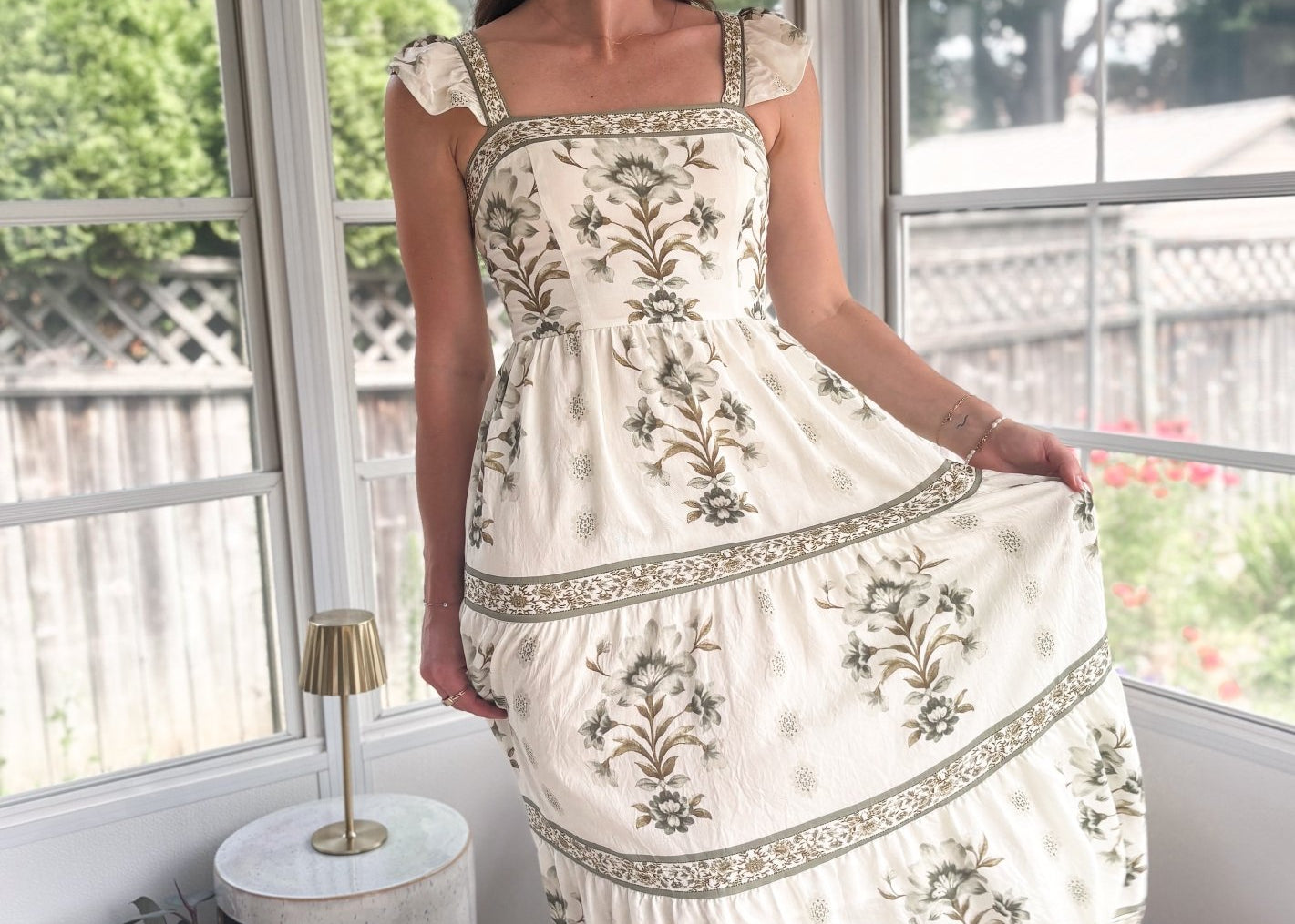 Athena Midi Dress with Cap Sleeves - Love and Lee Apparel