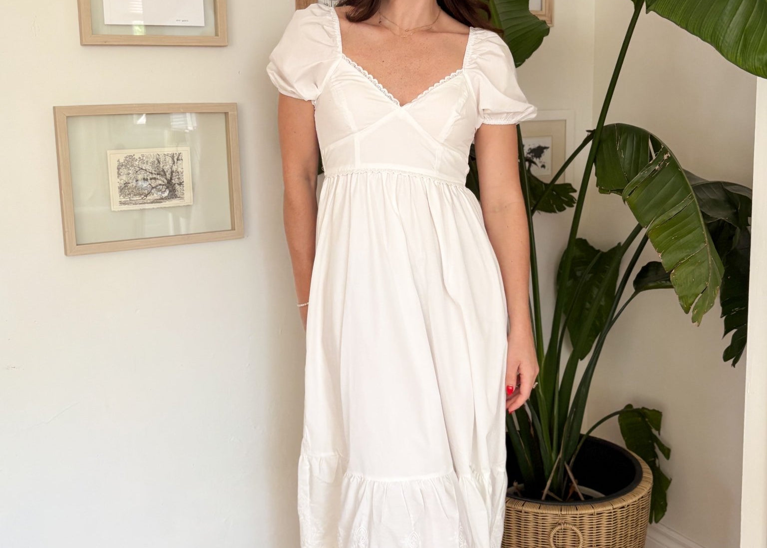 Ariel Eyelet Hem Midi Dress - Love and Lee Apparel