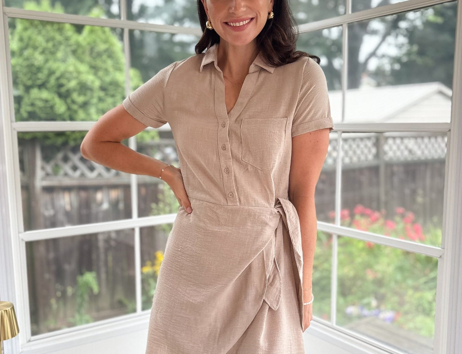 Leona Knee Length Tie Up Dress - Love and Lee Apparel