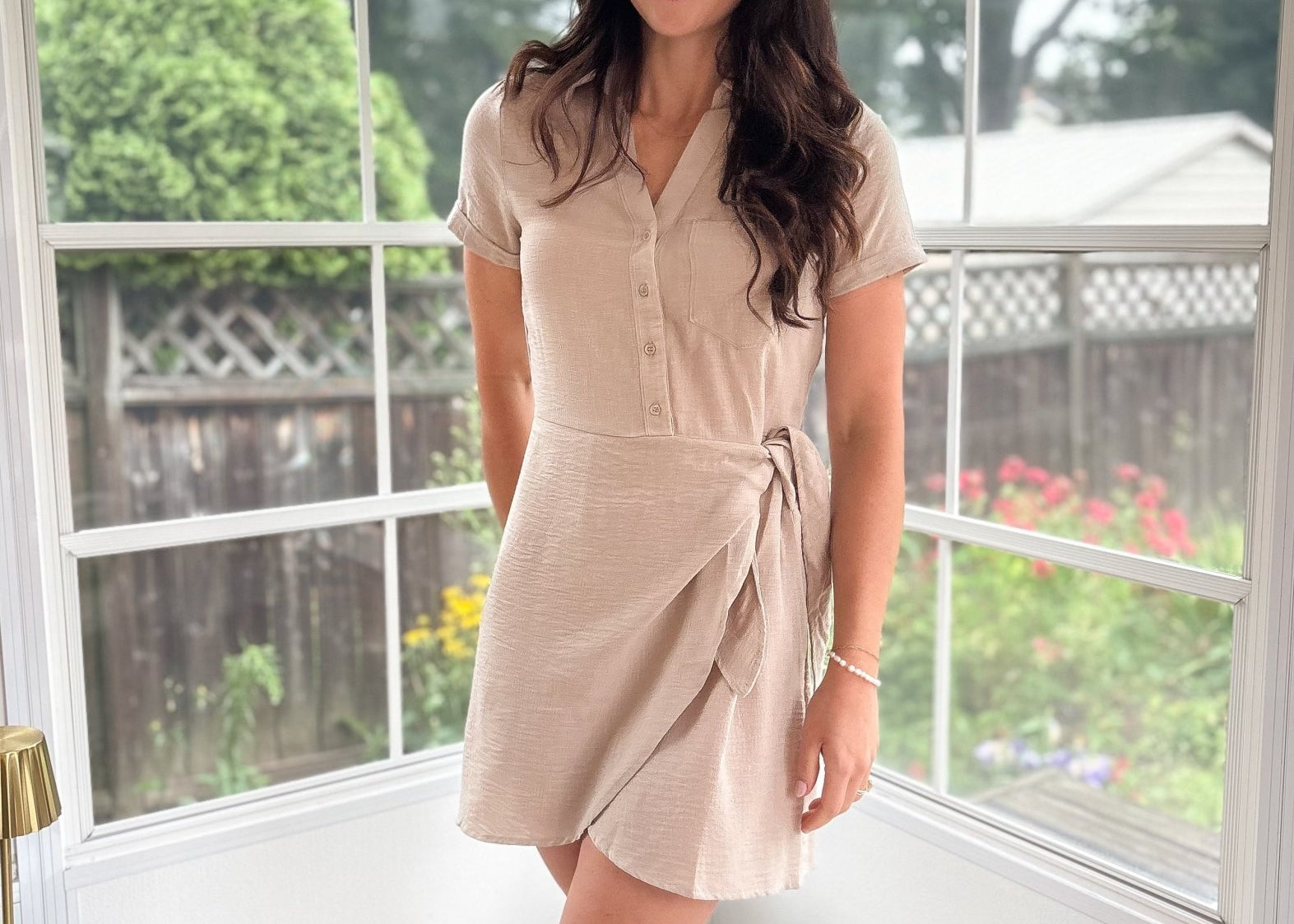 Leona Knee Length Tie Up Dress - Love and Lee Apparel