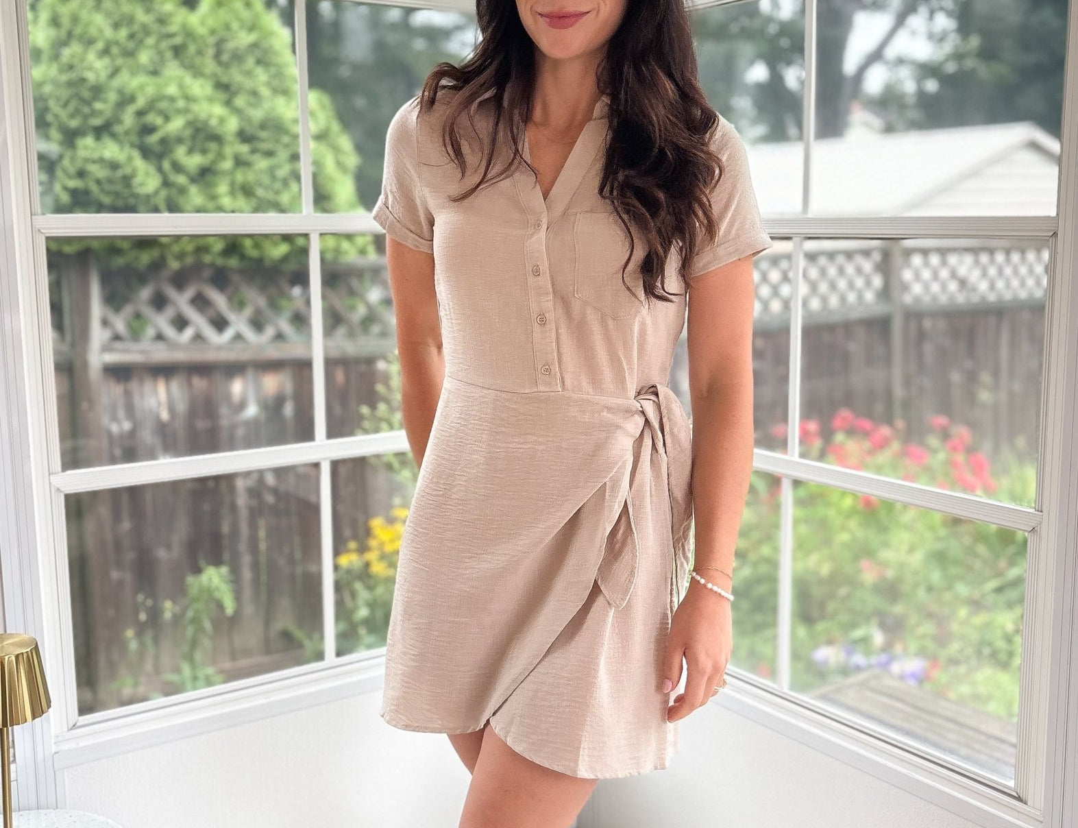 Leona Knee Length Tie Up Dress - Love and Lee Apparel