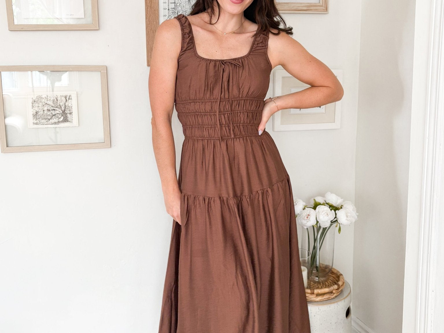 Wilder Elastic Waist Midi Dress - Love and Lee Apparel