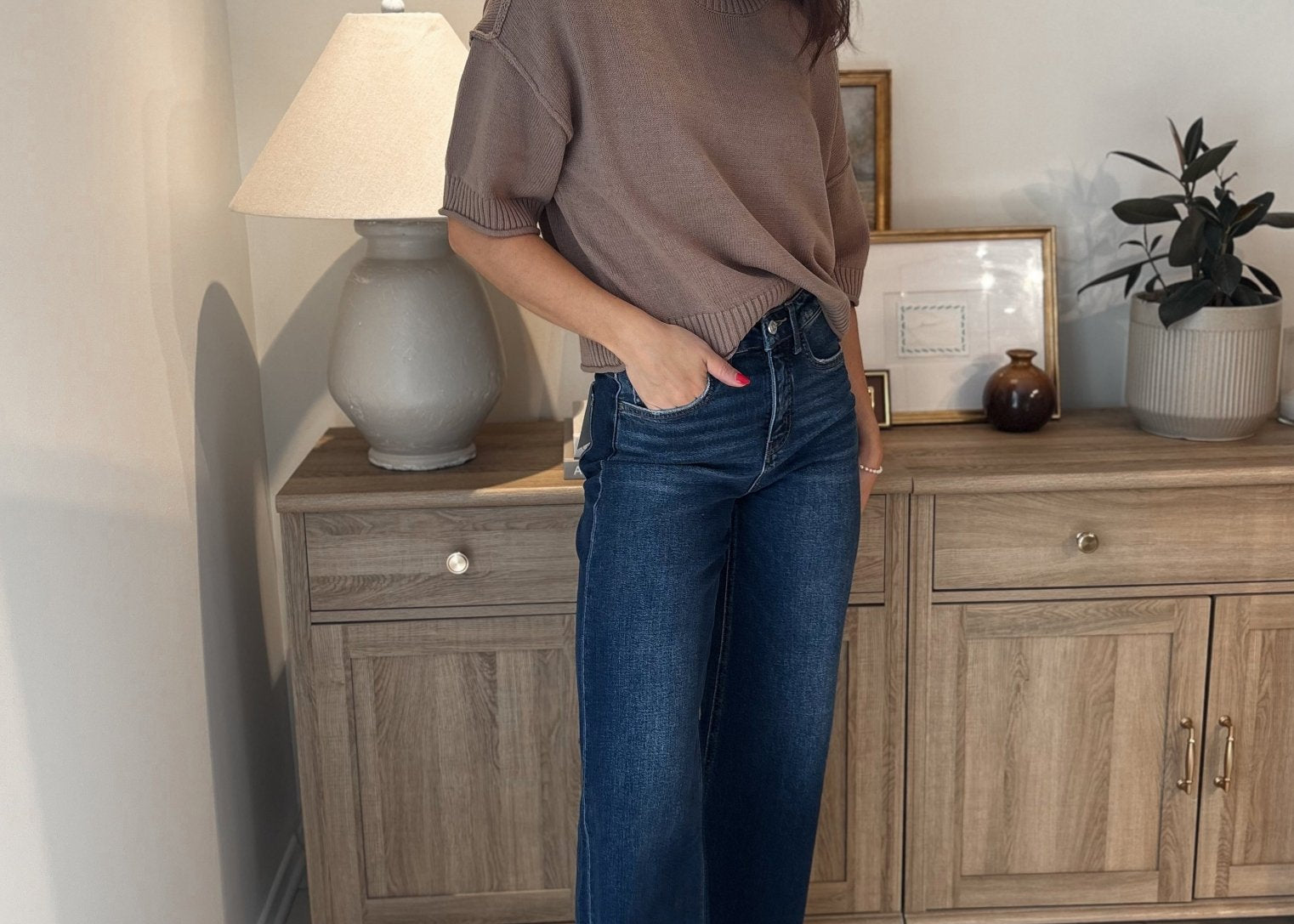 'On the Ranch' Dark Wash Wide Leg Denim - Love and Lee Apparel