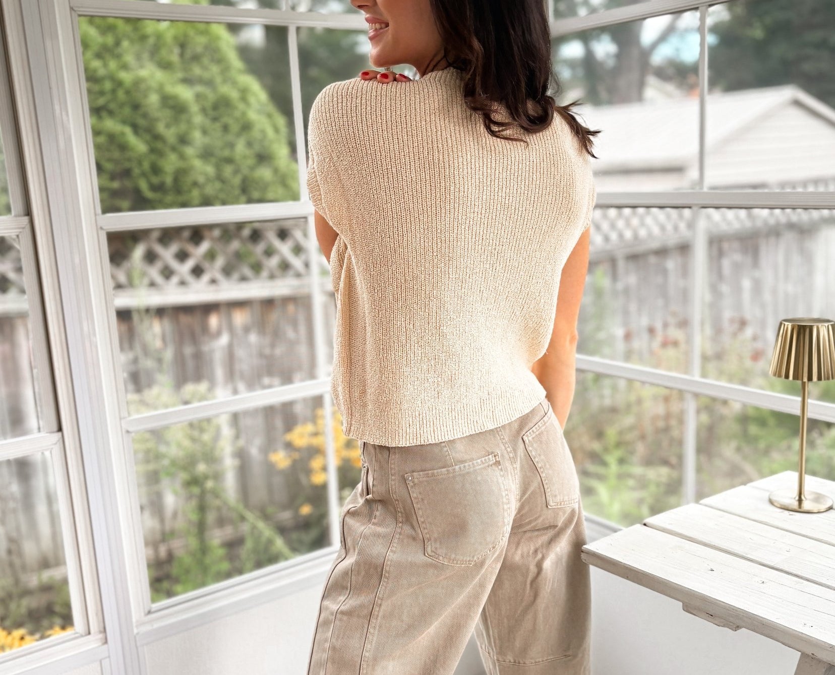 The Calla Pocket Detail Drop Shoulder Short Sleeve Sweater - Love and Lee Apparel