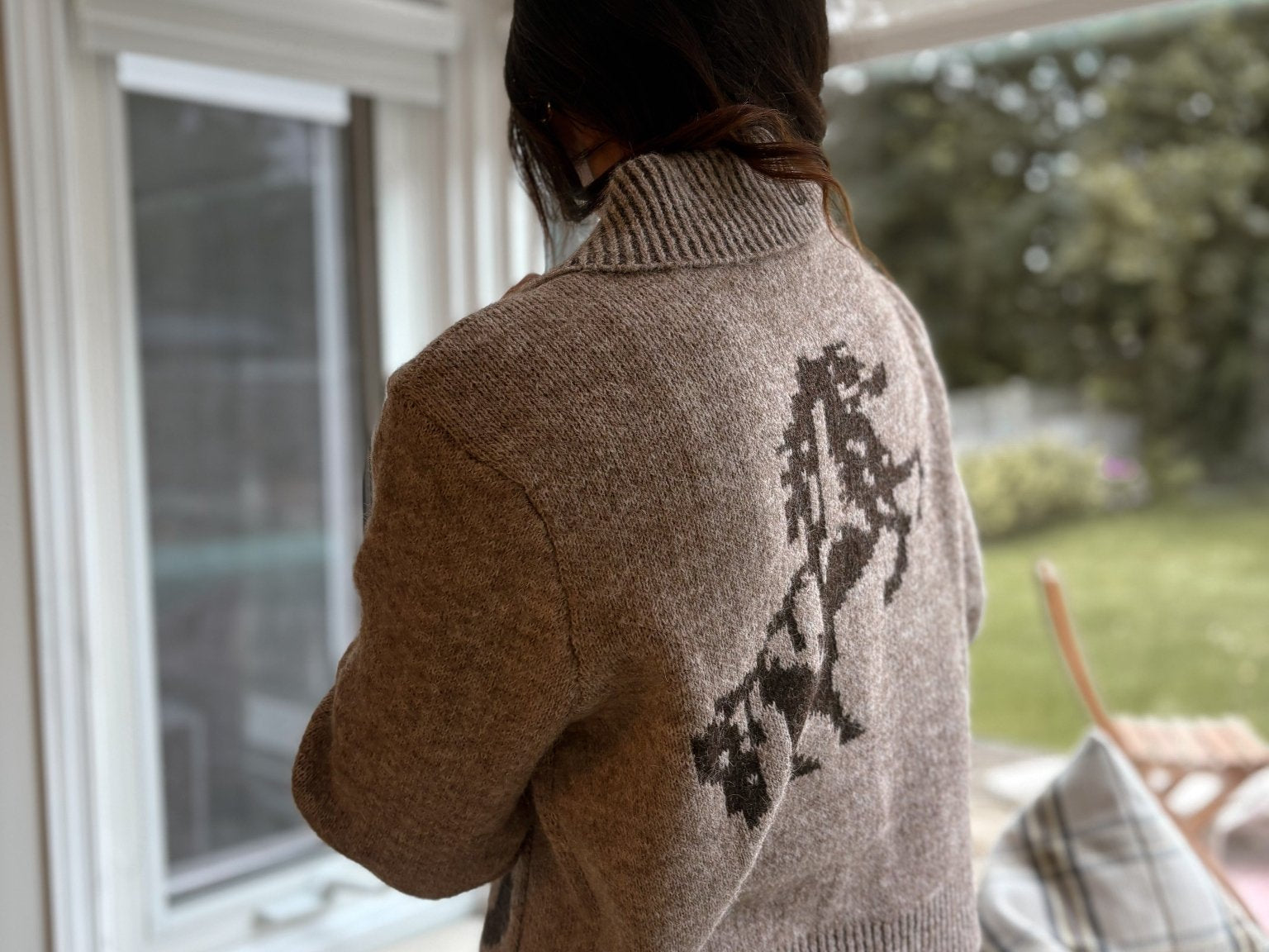 The Cotswold Jacquard Collared Zip-Up Knit Cardigan - Love and Lee Apparel
