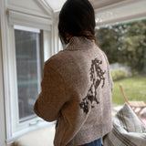 The Cotswold Jacquard Collared Zip-Up Knit Cardigan - Love and Lee Apparel