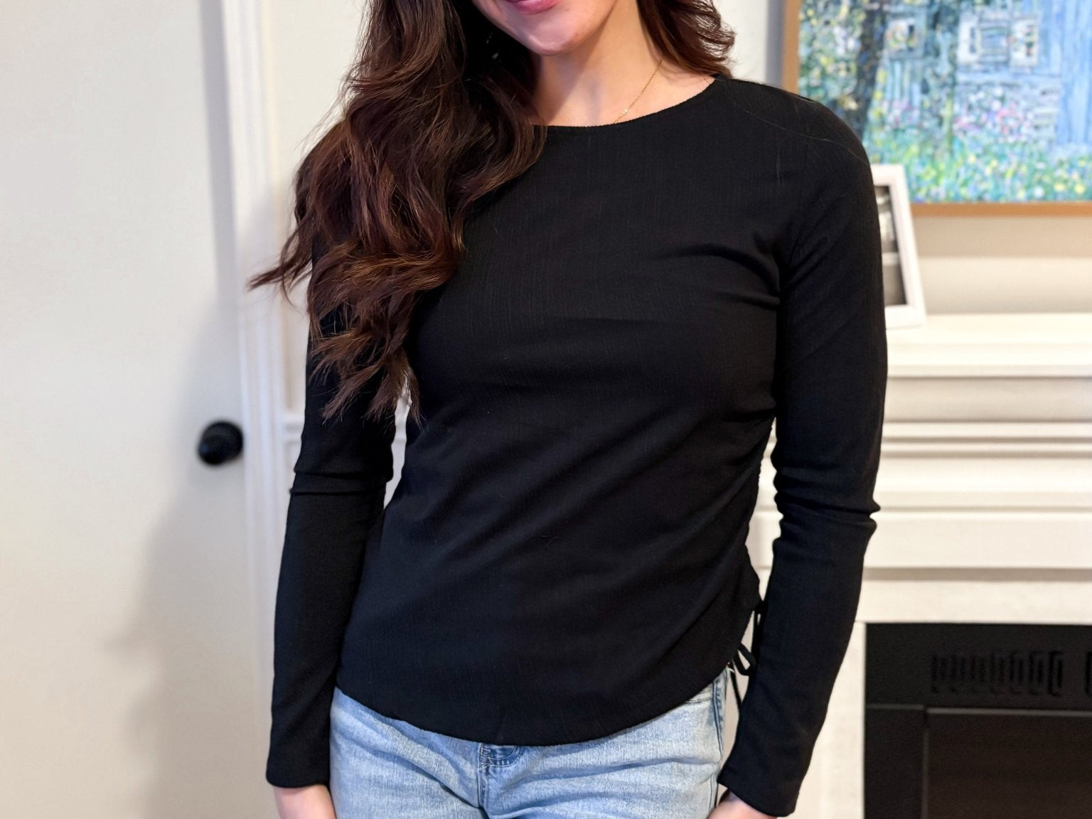The Blair Ruched Two Tone Texture Knit Top - Available in 2 colours - Love and Lee Apparel