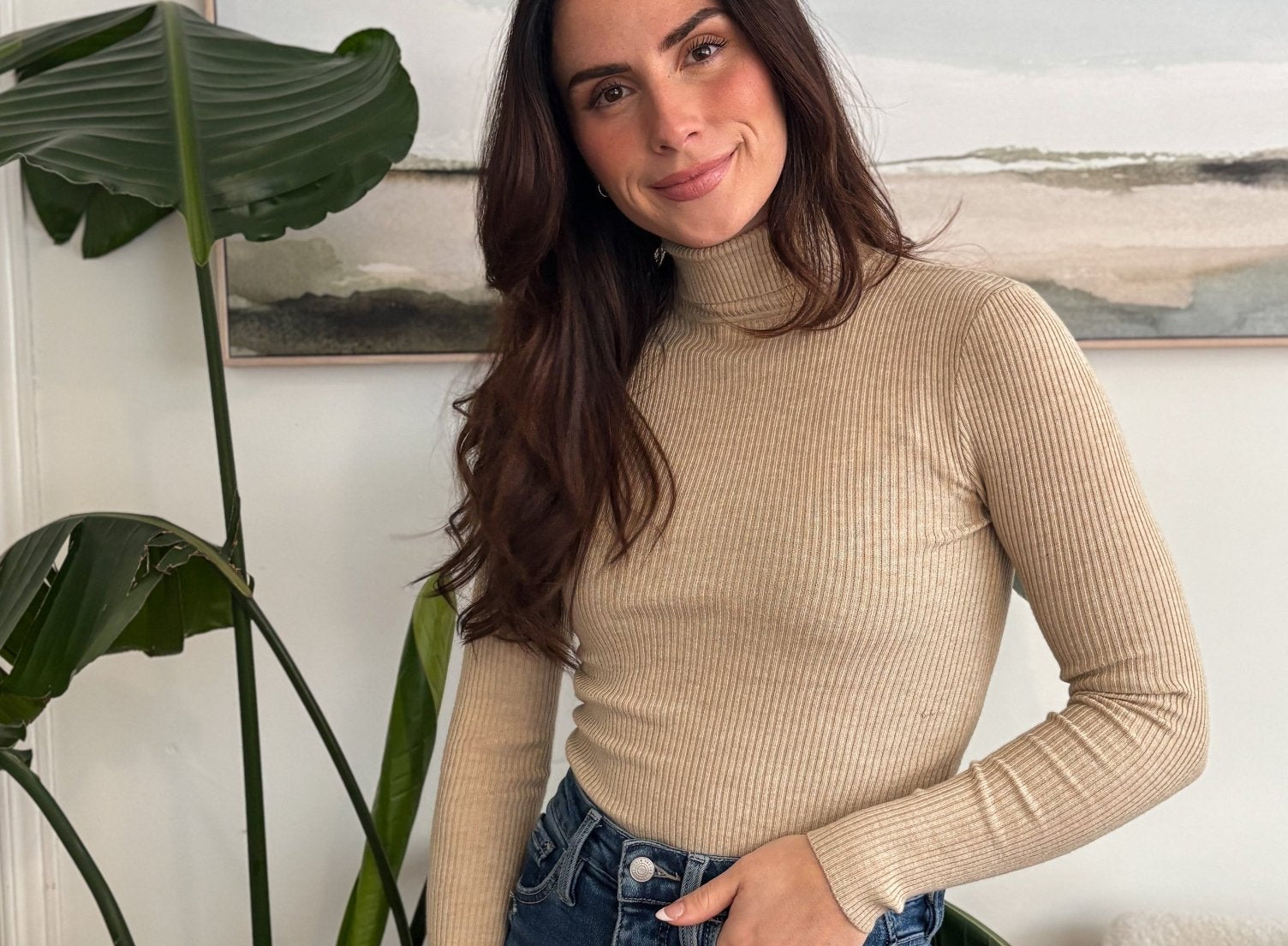 Daniella Turtleneck Ribbed Top - Love and Lee Apparel