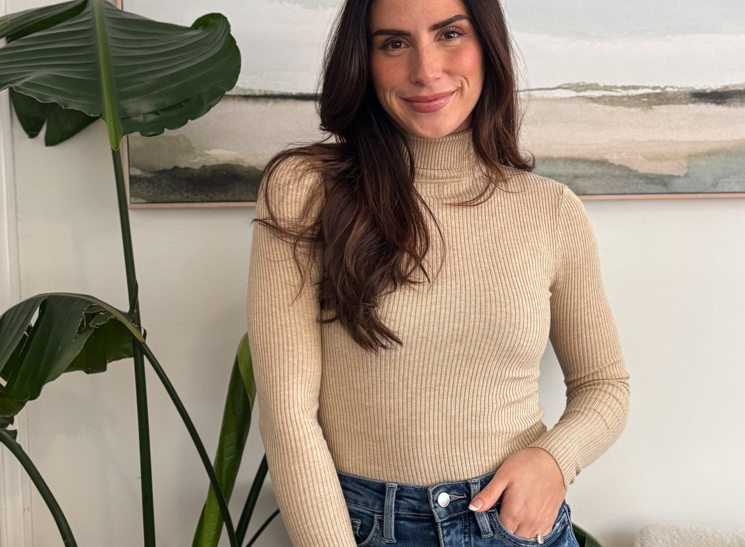 Daniella Turtleneck Ribbed Top - Love and Lee Apparel