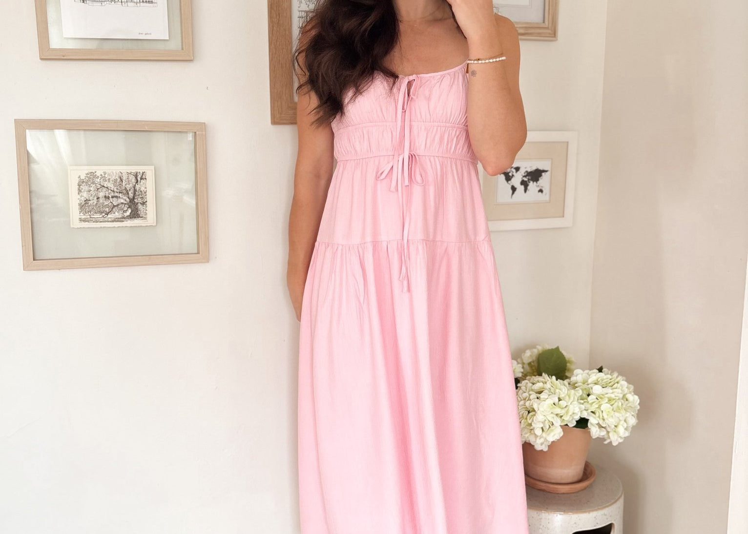 The Aubrey Pink Midi Dress - Love and Lee Apparel