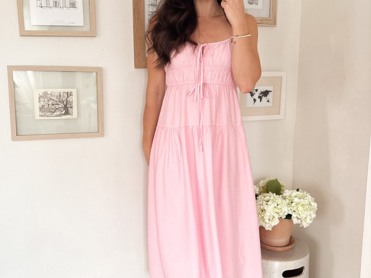 The Aubrey Pink Midi Dress - Love and Lee Apparel