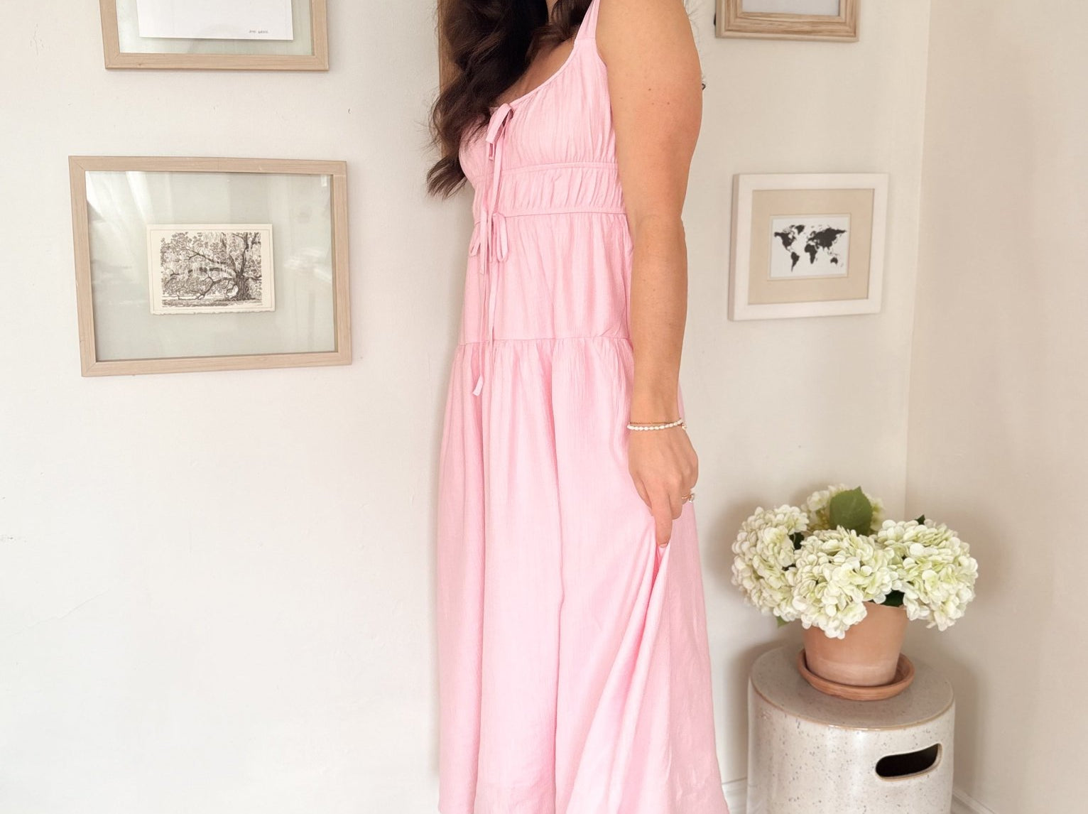 The Aubrey Pink Midi Dress - Love and Lee Apparel