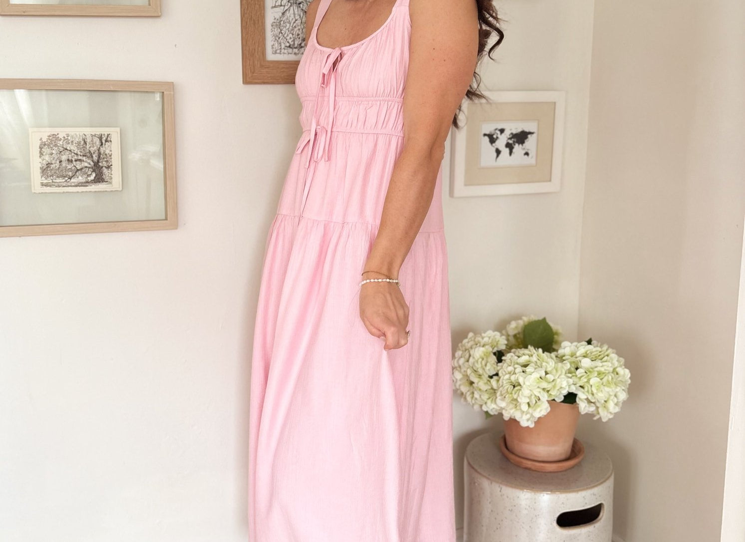The Aubrey Pink Midi Dress - Love and Lee Apparel