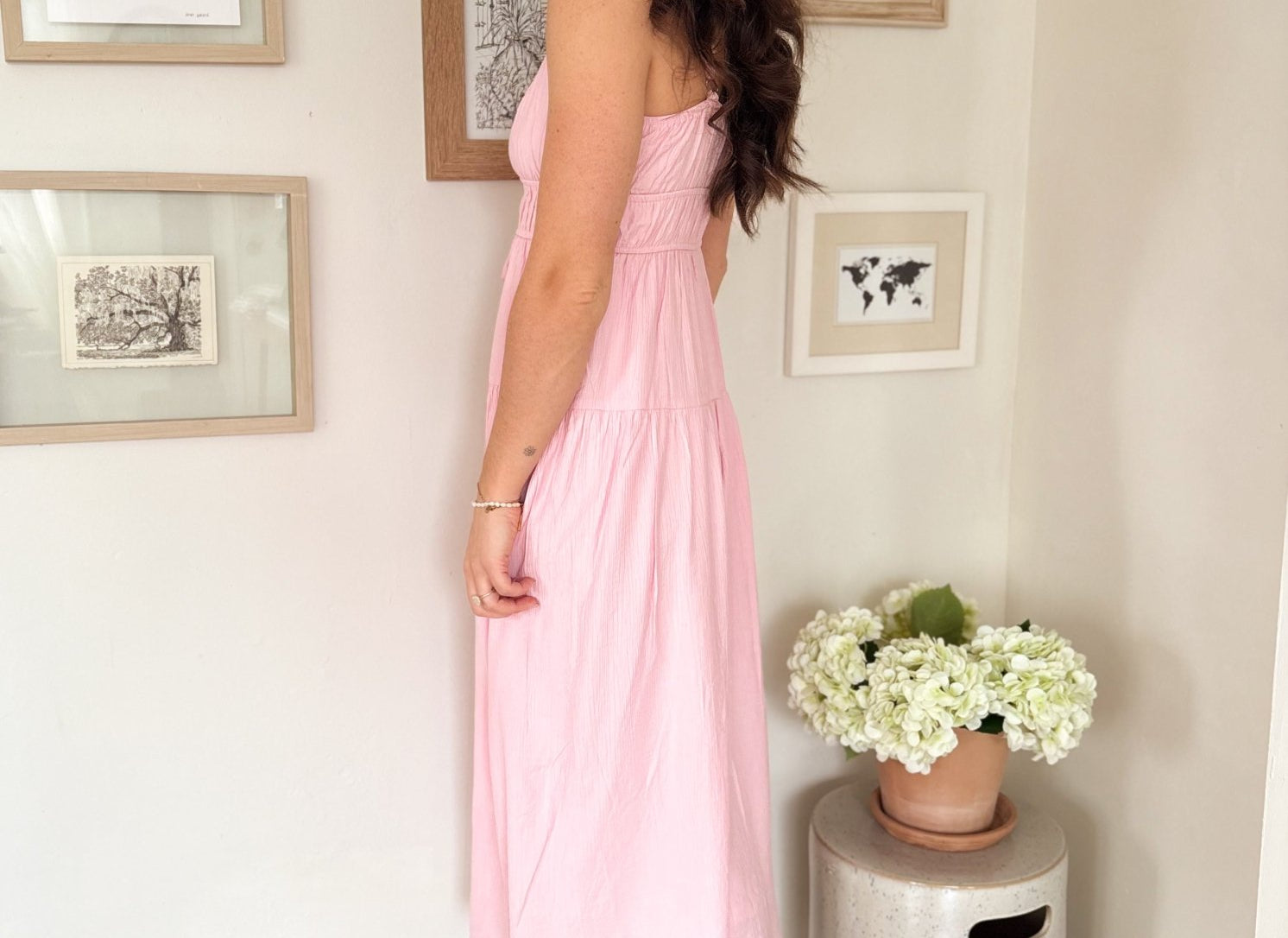 The Aubrey Pink Midi Dress - Love and Lee Apparel