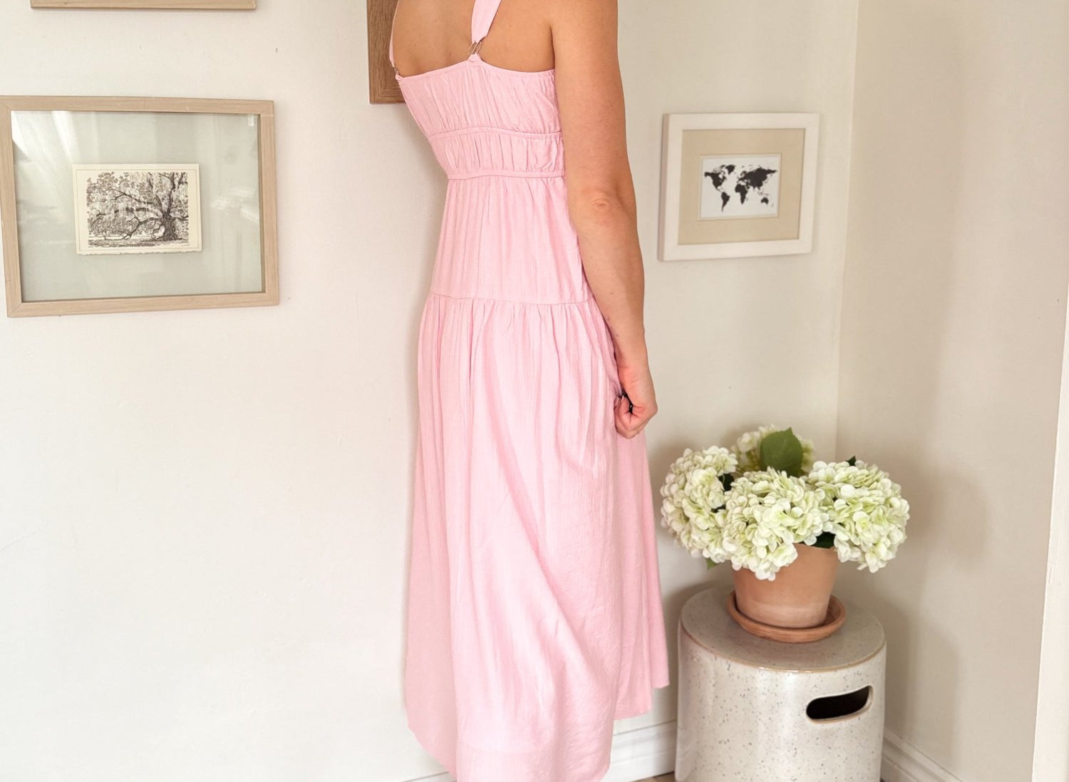 The Aubrey Pink Midi Dress - Love and Lee Apparel