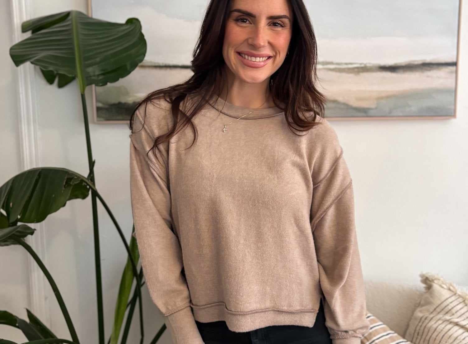 Shawna Long Sleeve Mockneck Soft Melange Sweater - Love and Lee Apparel