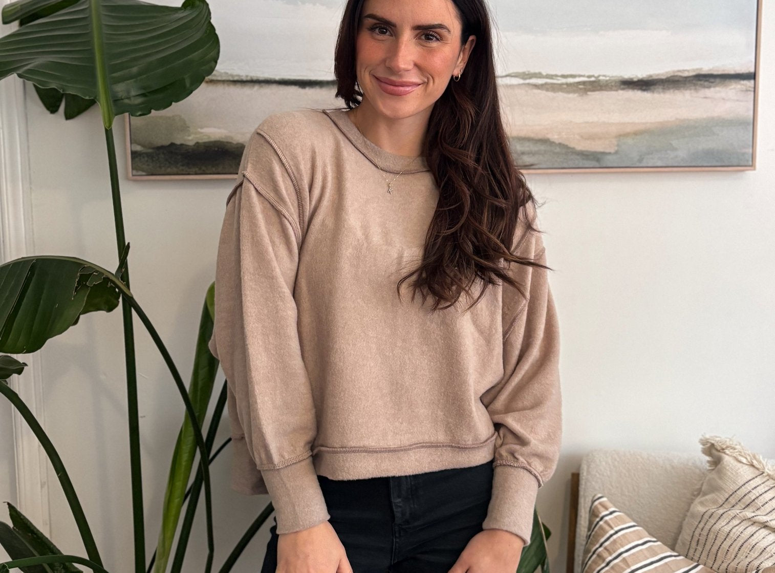 Shawna Long Sleeve Mockneck Soft Melange Sweater - Love and Lee Apparel