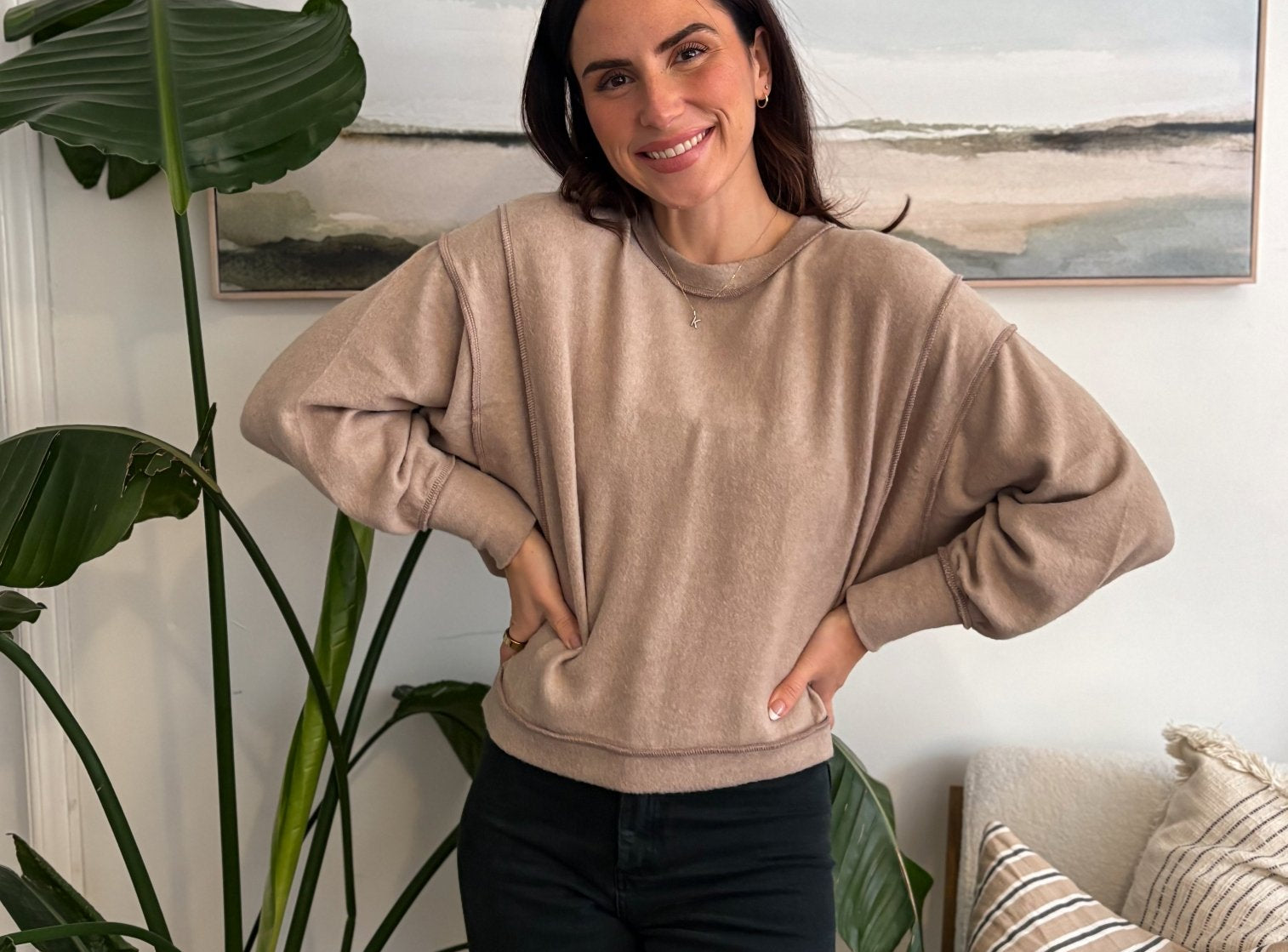 Shawna Long Sleeve Mockneck Soft Melange Sweater - Love and Lee Apparel