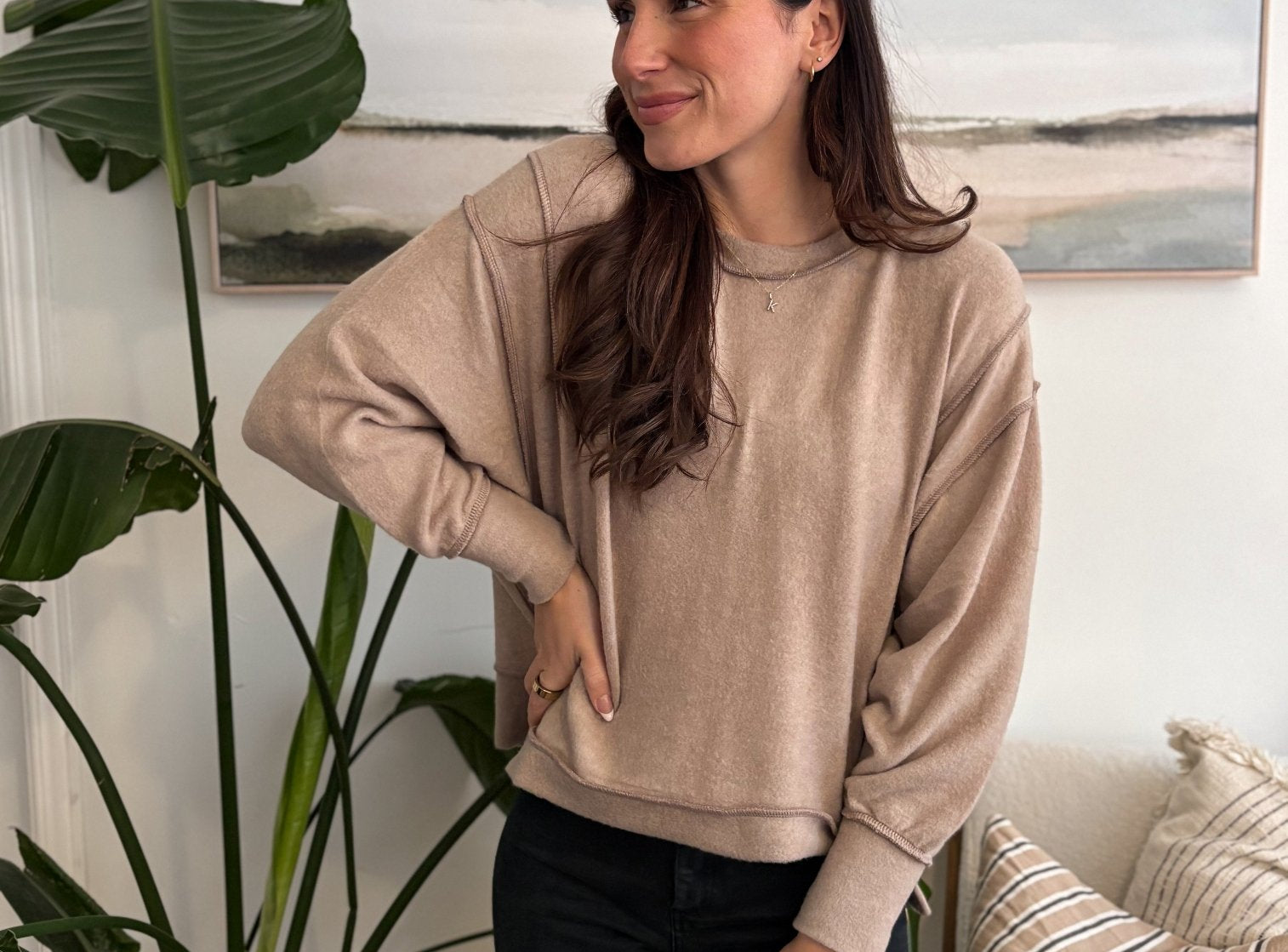 Shawna Long Sleeve Mockneck Soft Melange Sweater - Love and Lee Apparel