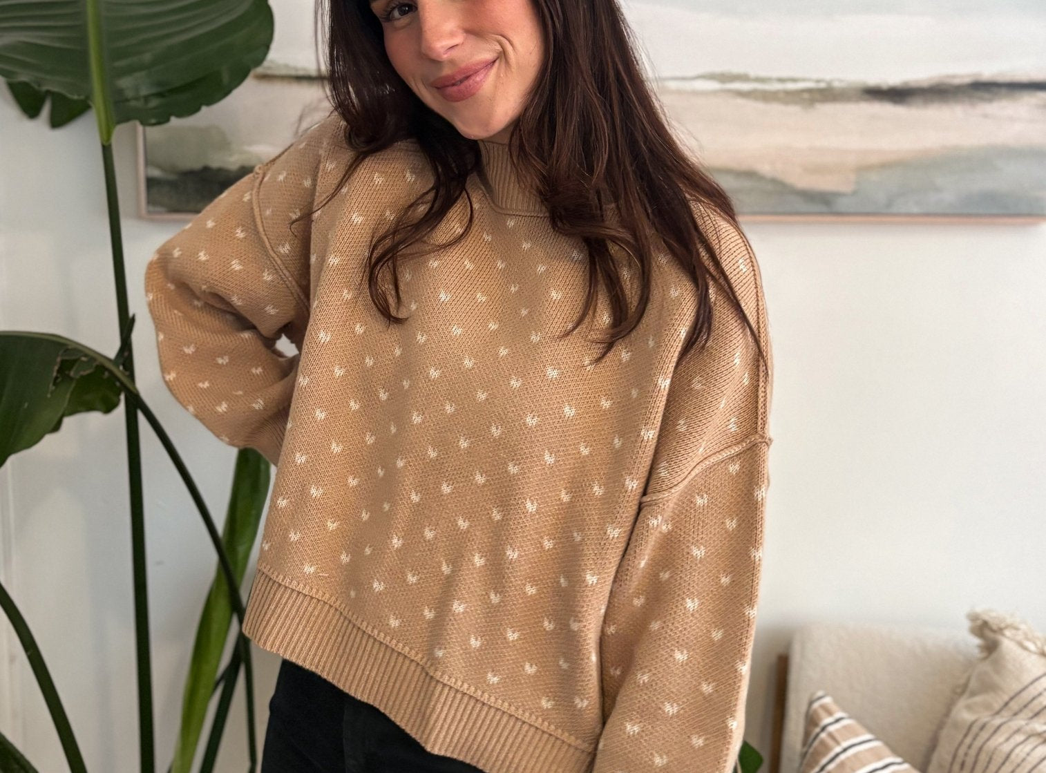 With Heart Drop Shoulder Sweater - Love and Lee Apparel