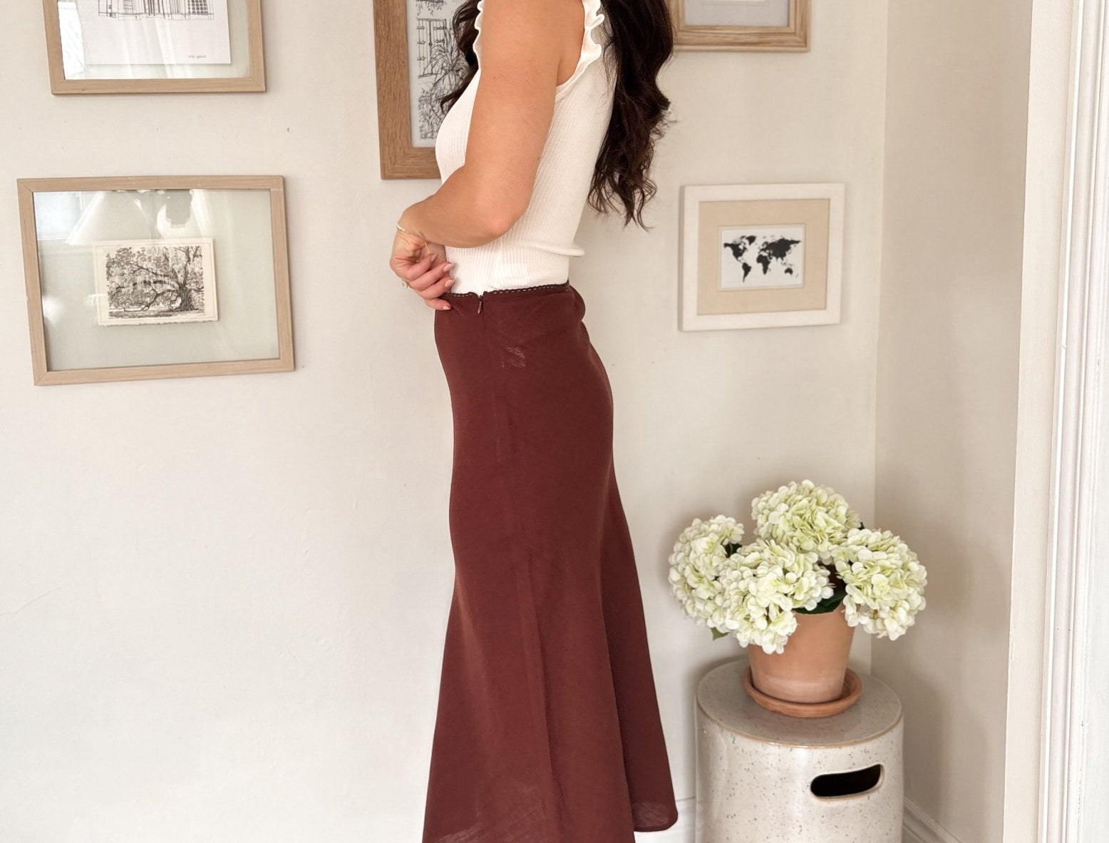 The Winnie Full Mid Length Skirt - Love and Lee Apparel