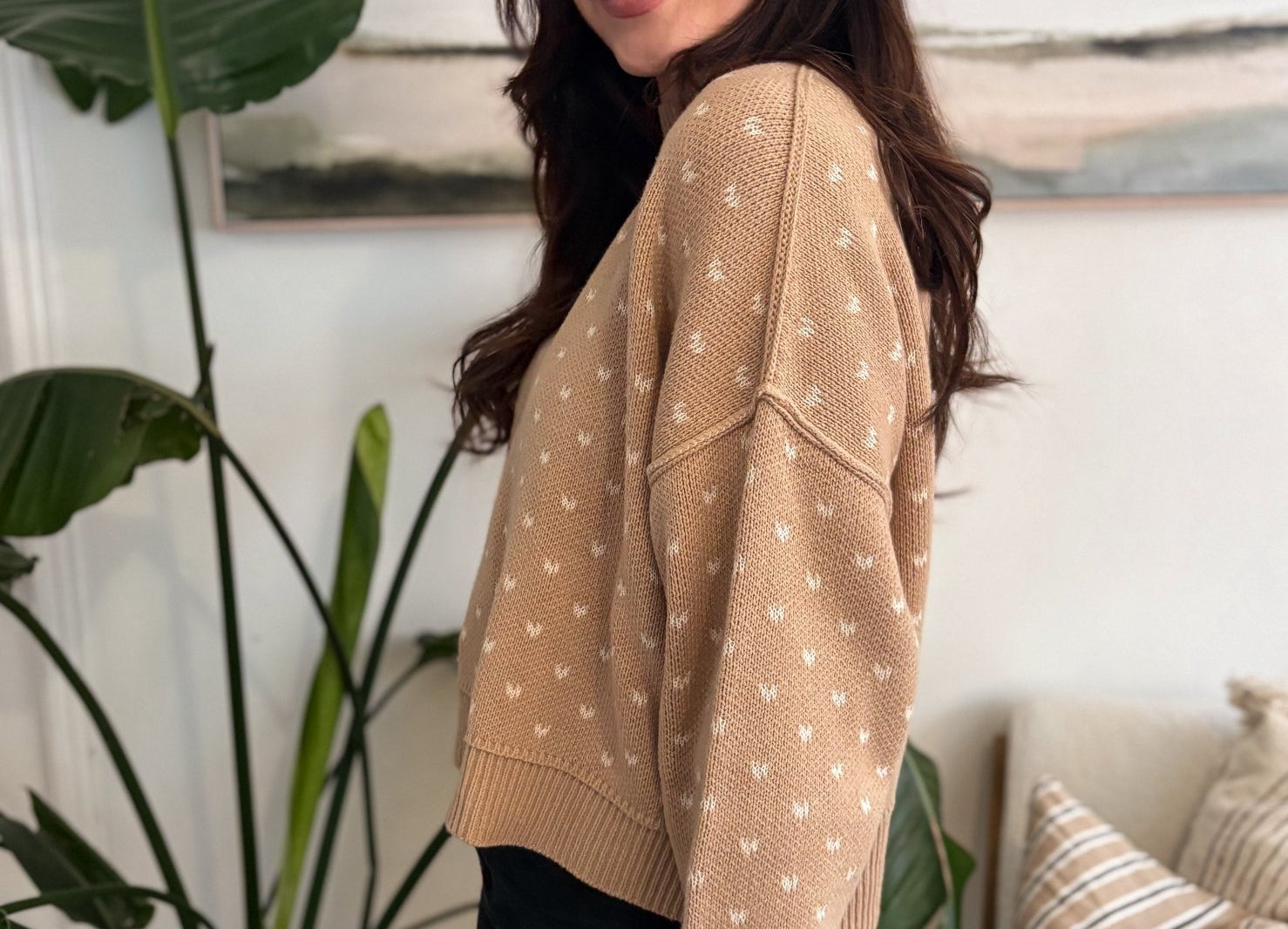 With Heart Drop Shoulder Sweater - Love and Lee Apparel