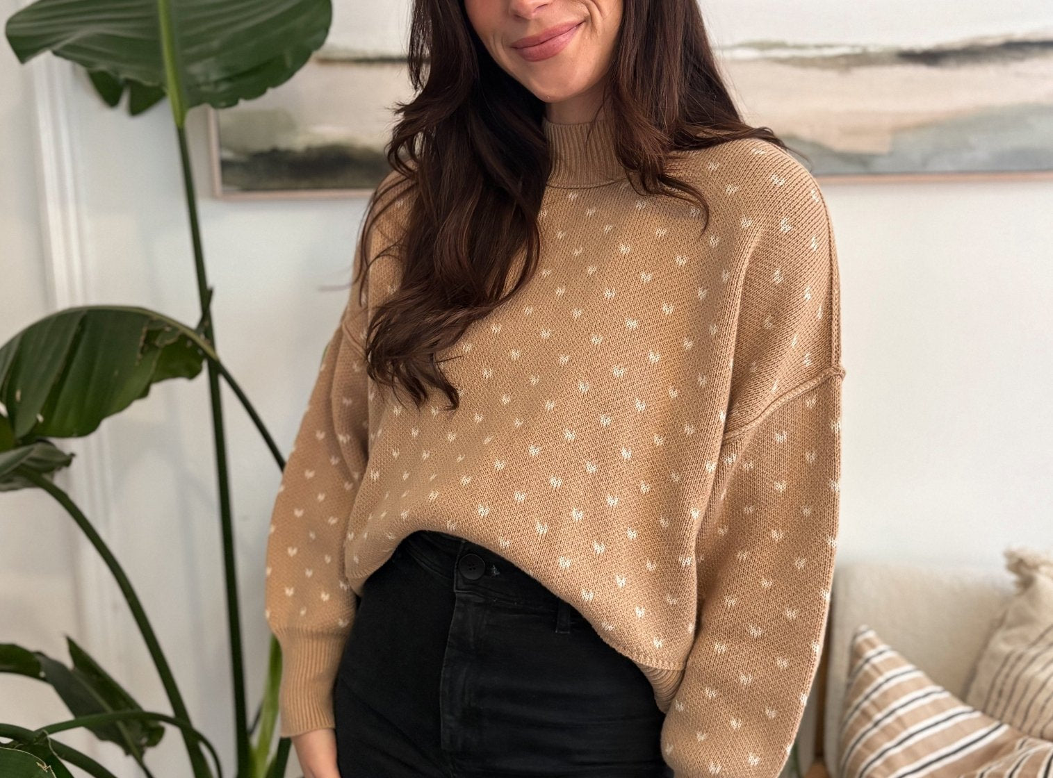 With Heart Drop Shoulder Sweater - Love and Lee Apparel