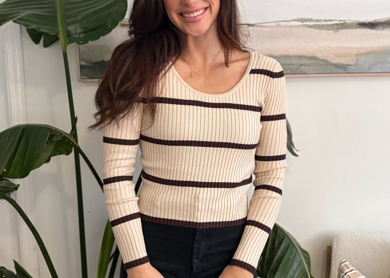 Winona Ribbed Roundneck Top - Love and Lee Apparel