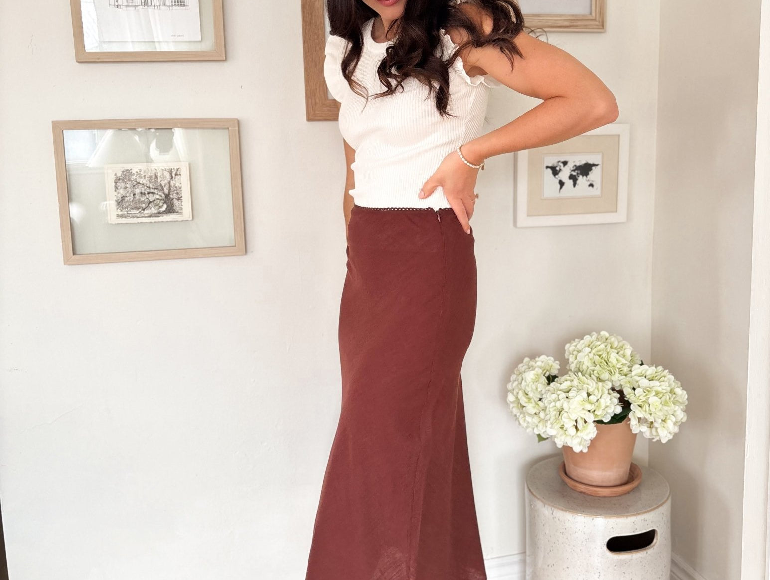 The Winnie Full Mid Length Skirt - Love and Lee Apparel