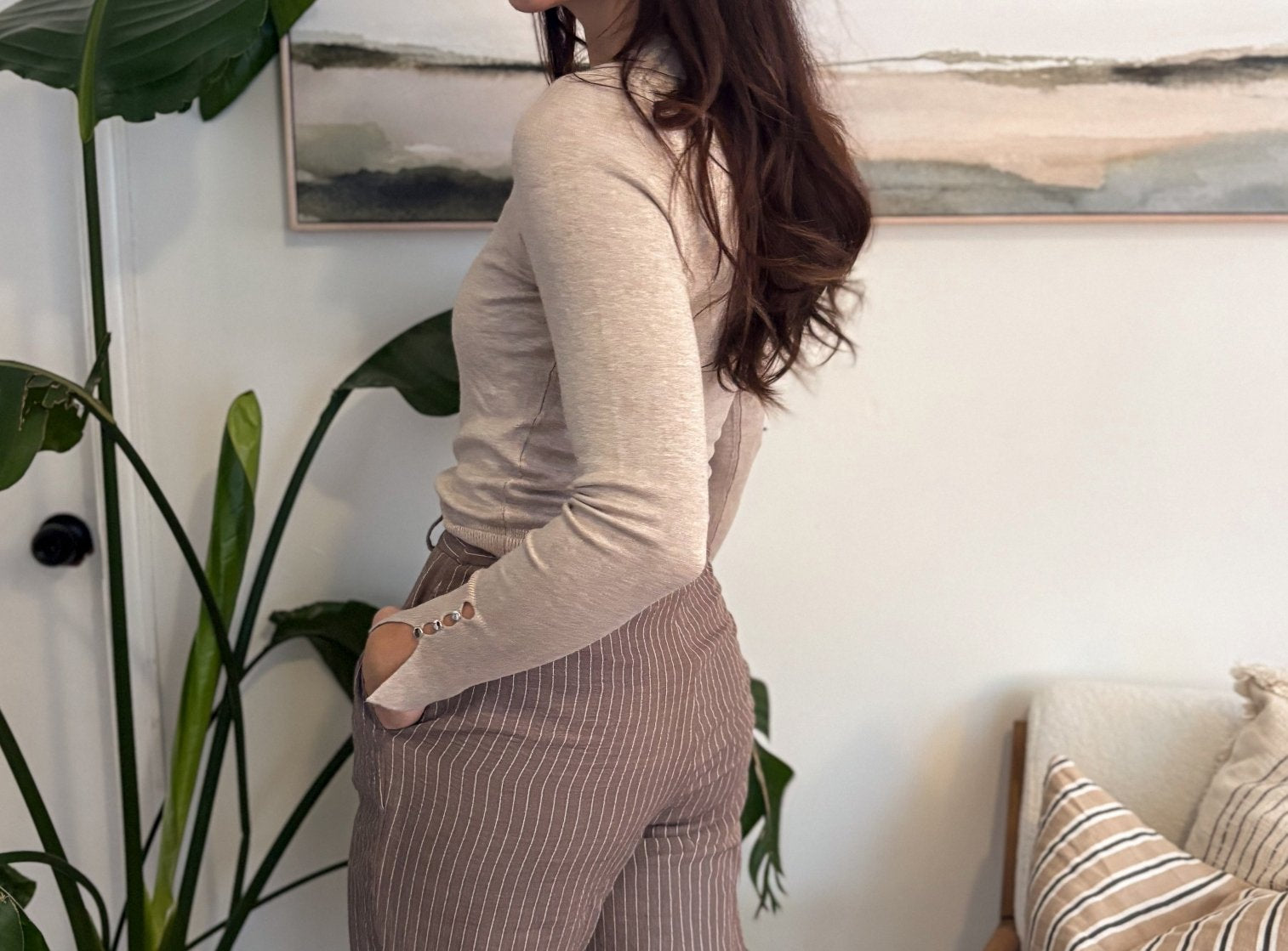 Tabby Pinstripe Trousers - Love and Lee Apparel
