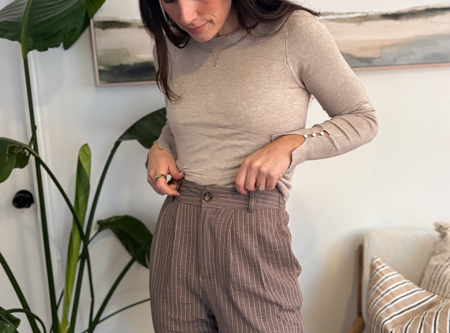 Tabby Pinstripe Trousers - Love and Lee Apparel