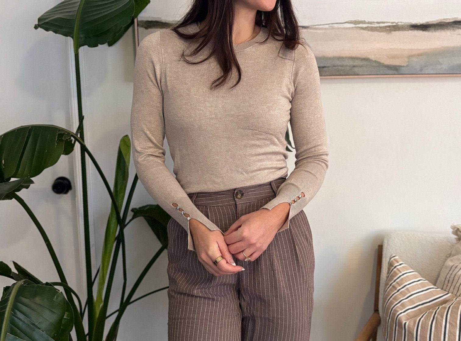 Tabby Pinstripe Trousers - Love and Lee Apparel