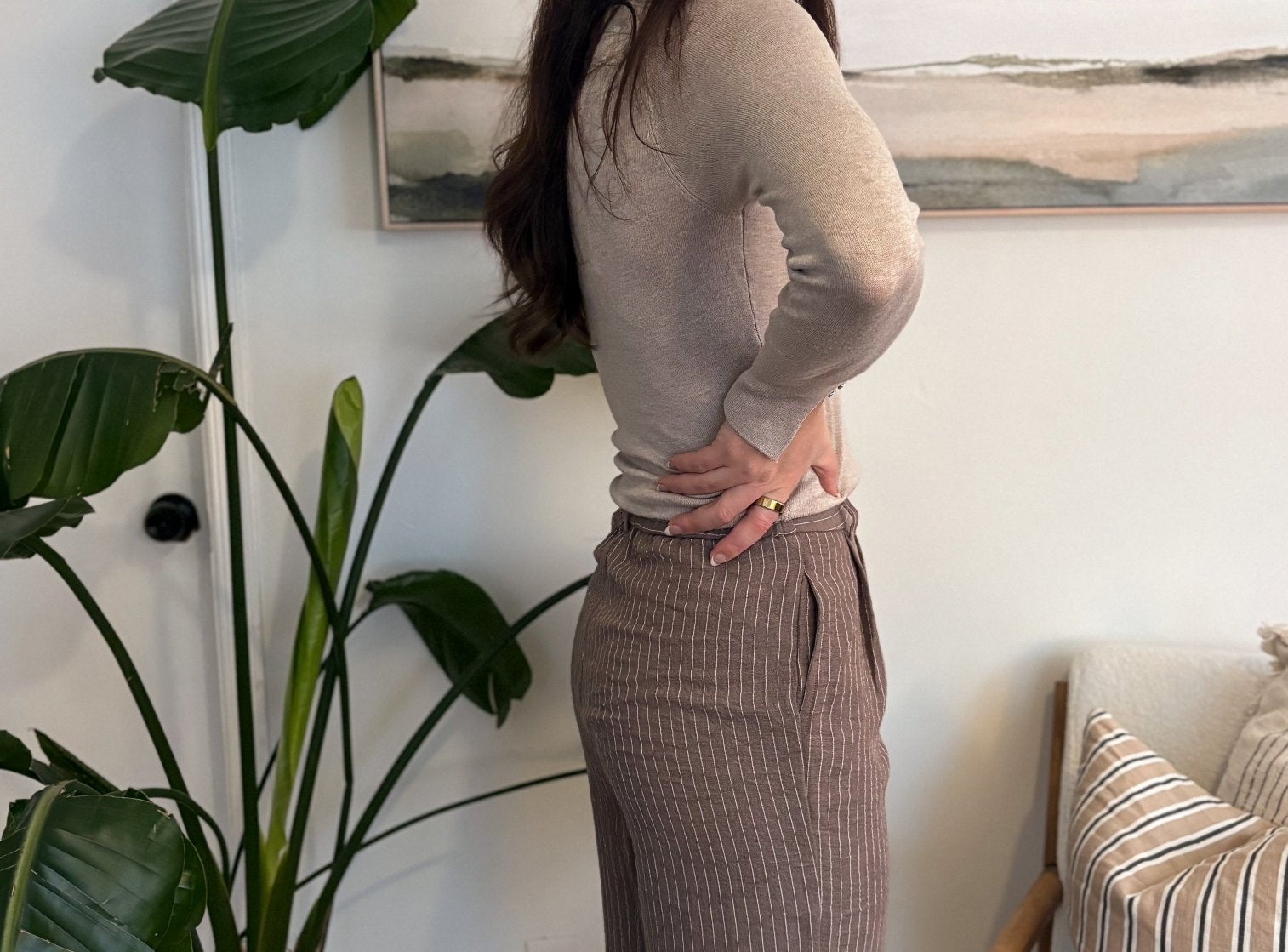 Tabby Pinstripe Trousers - Love and Lee Apparel
