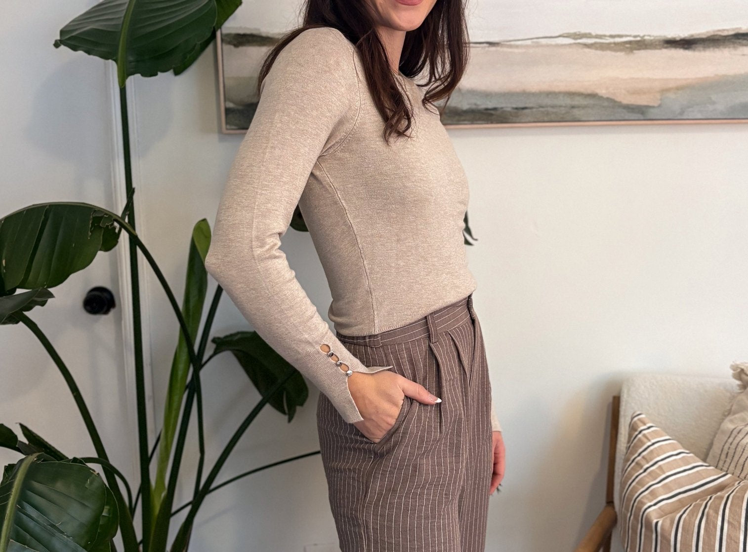 Tabby Pinstripe Trousers - Love and Lee Apparel
