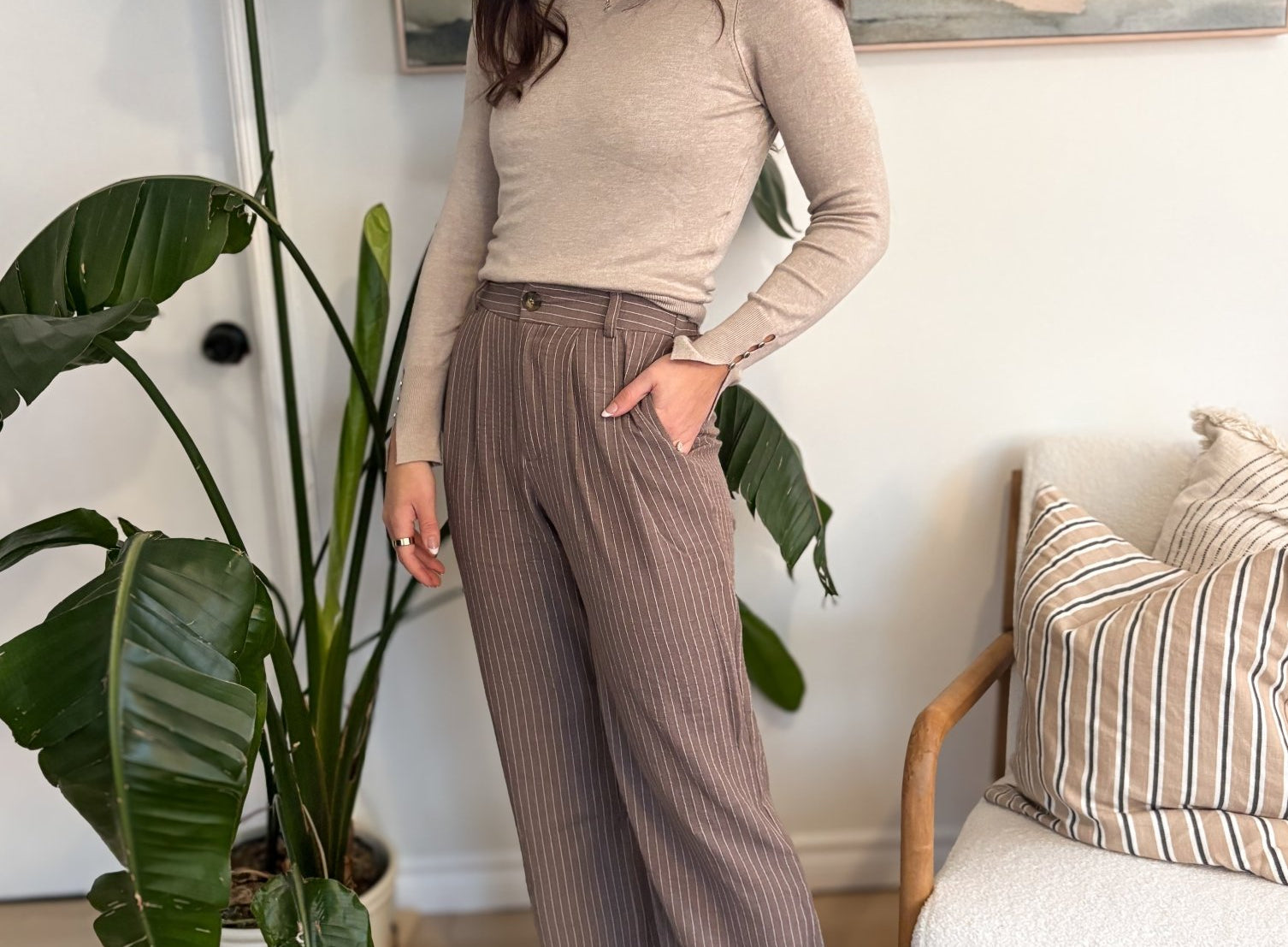 Tabby Pinstripe Trousers - Love and Lee Apparel