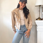 The Harper Beige Windbreaker Jacket - Love and Lee Apparel