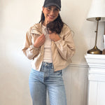 The Harper Beige Windbreaker Jacket - Love and Lee Apparel