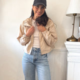 The Harper Beige Windbreaker Jacket - Love and Lee Apparel