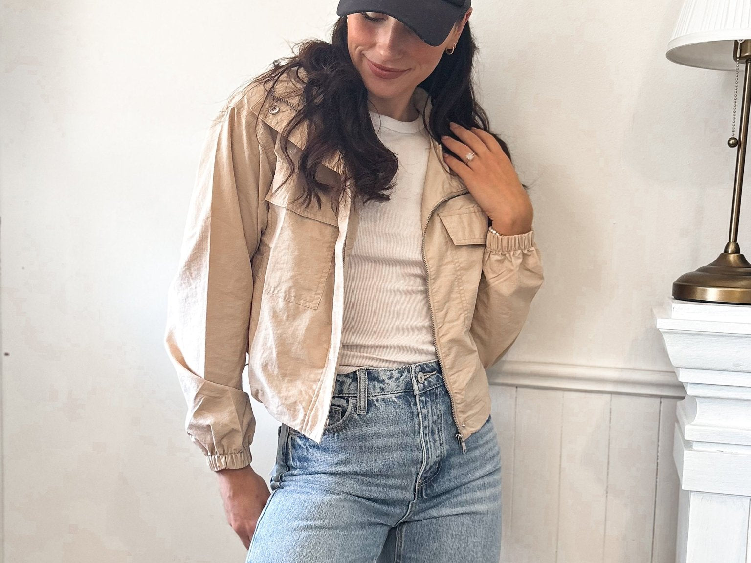 The Harper Beige Windbreaker Jacket - Love and Lee Apparel