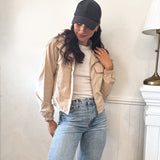 The Harper Beige Windbreaker Jacket - Love and Lee Apparel