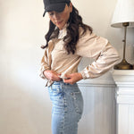 The Harper Beige Windbreaker Jacket - Love and Lee Apparel