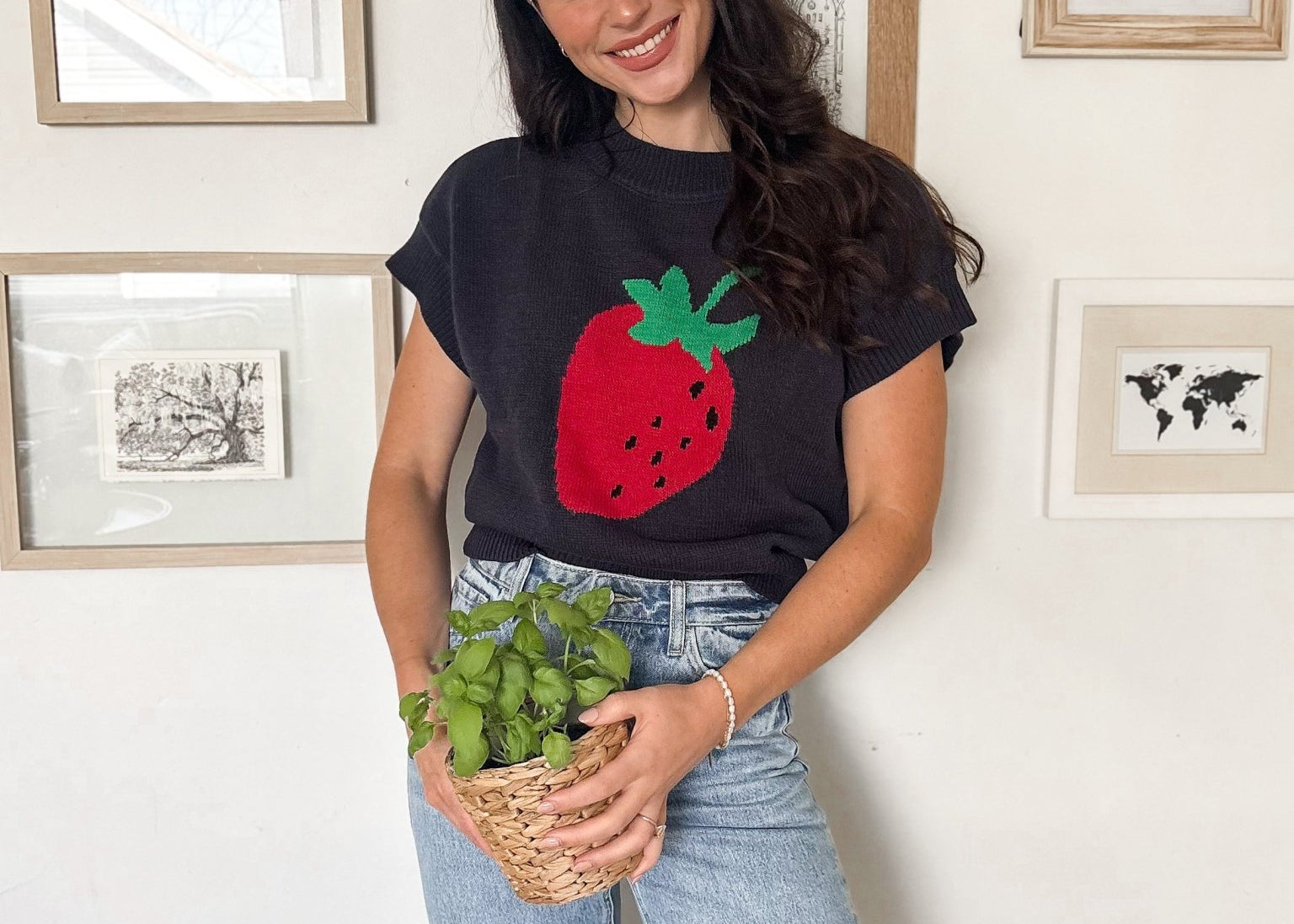 Strawberry Picking Knit T-Shirt - Love and Lee Apparel