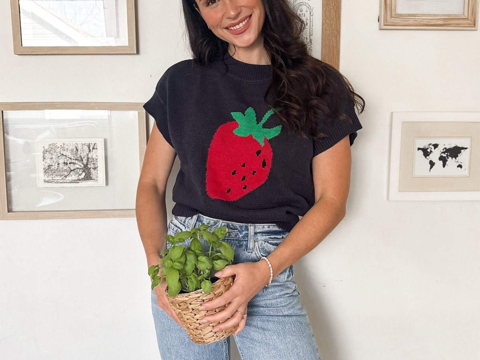 Strawberry Picking Knit T-Shirt - Love and Lee Apparel