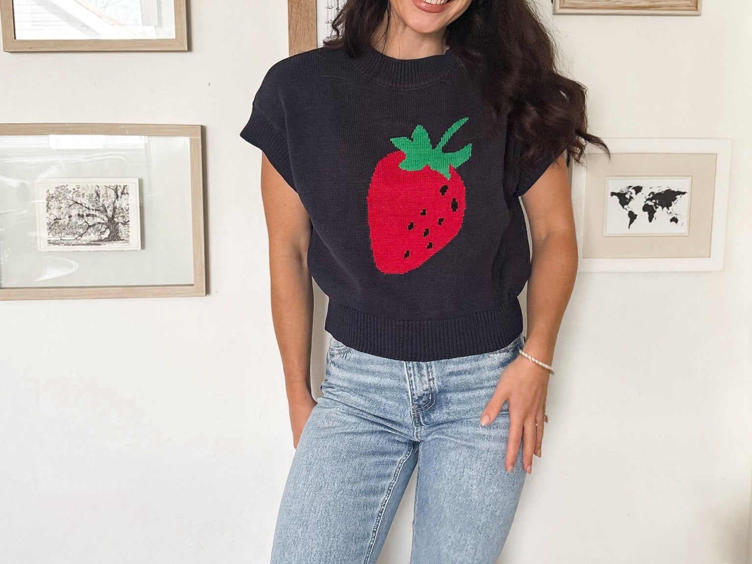 Strawberry Picking Knit T-Shirt - Love and Lee Apparel