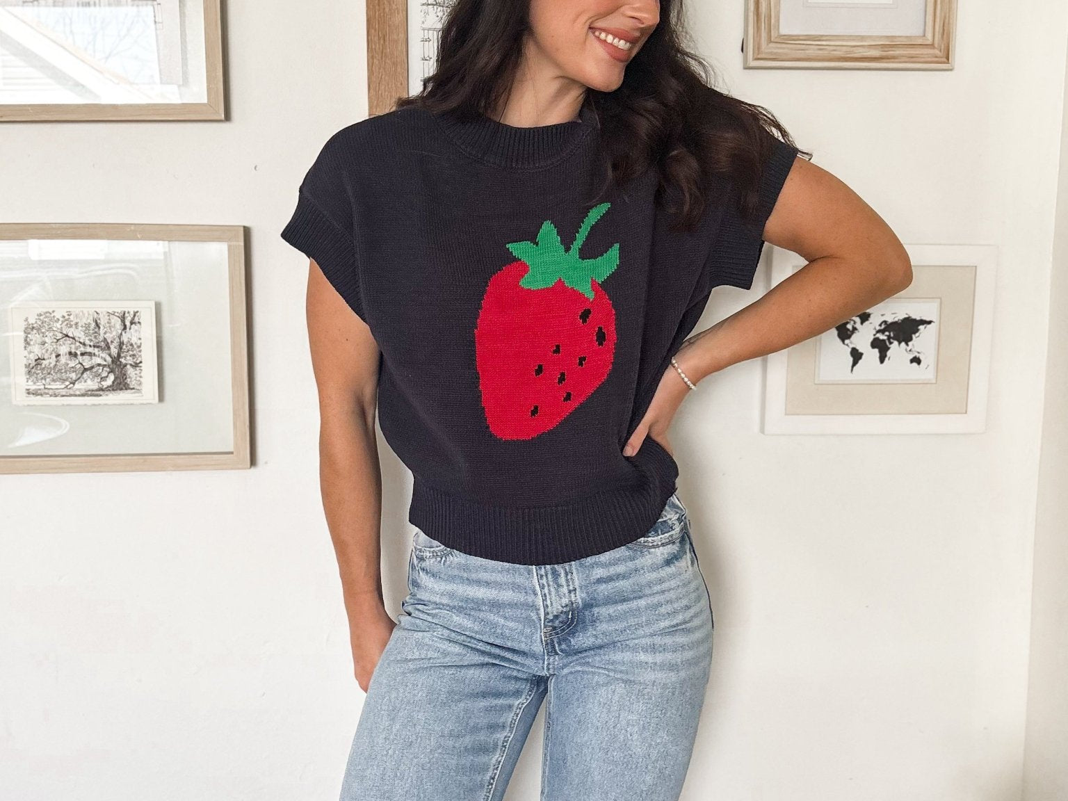 Strawberry Picking Knit T-Shirt - Love and Lee Apparel