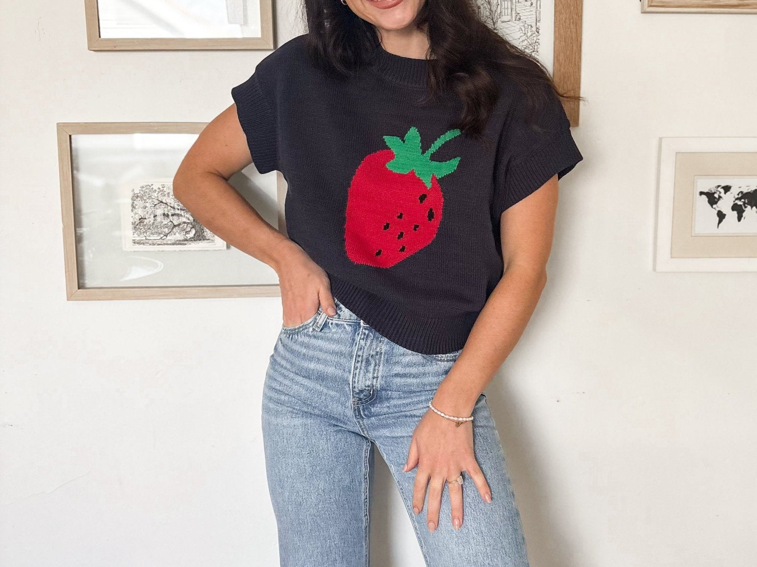 Strawberry Picking Knit T-Shirt - Love and Lee Apparel