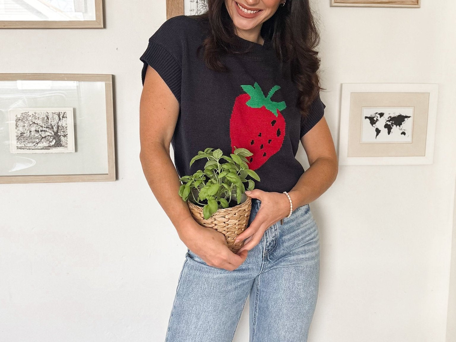 Strawberry Picking Knit T-Shirt - Love and Lee Apparel